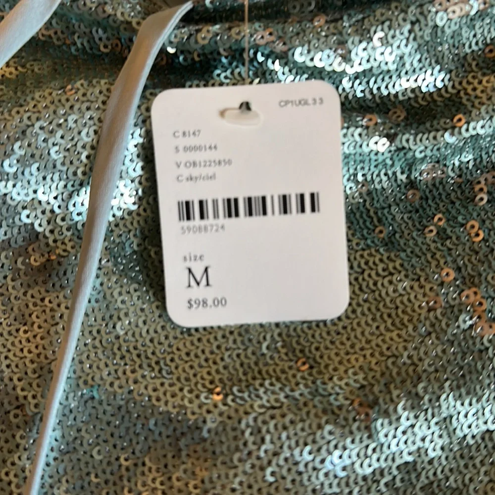 Free people sequin mini dress in sky blue size M - Picture 4 of 4